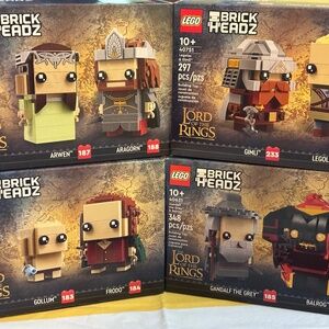 BUNDLE OF FOUR UNOPENED Lord of the Rings BRICKHEADZ (all retired sets)